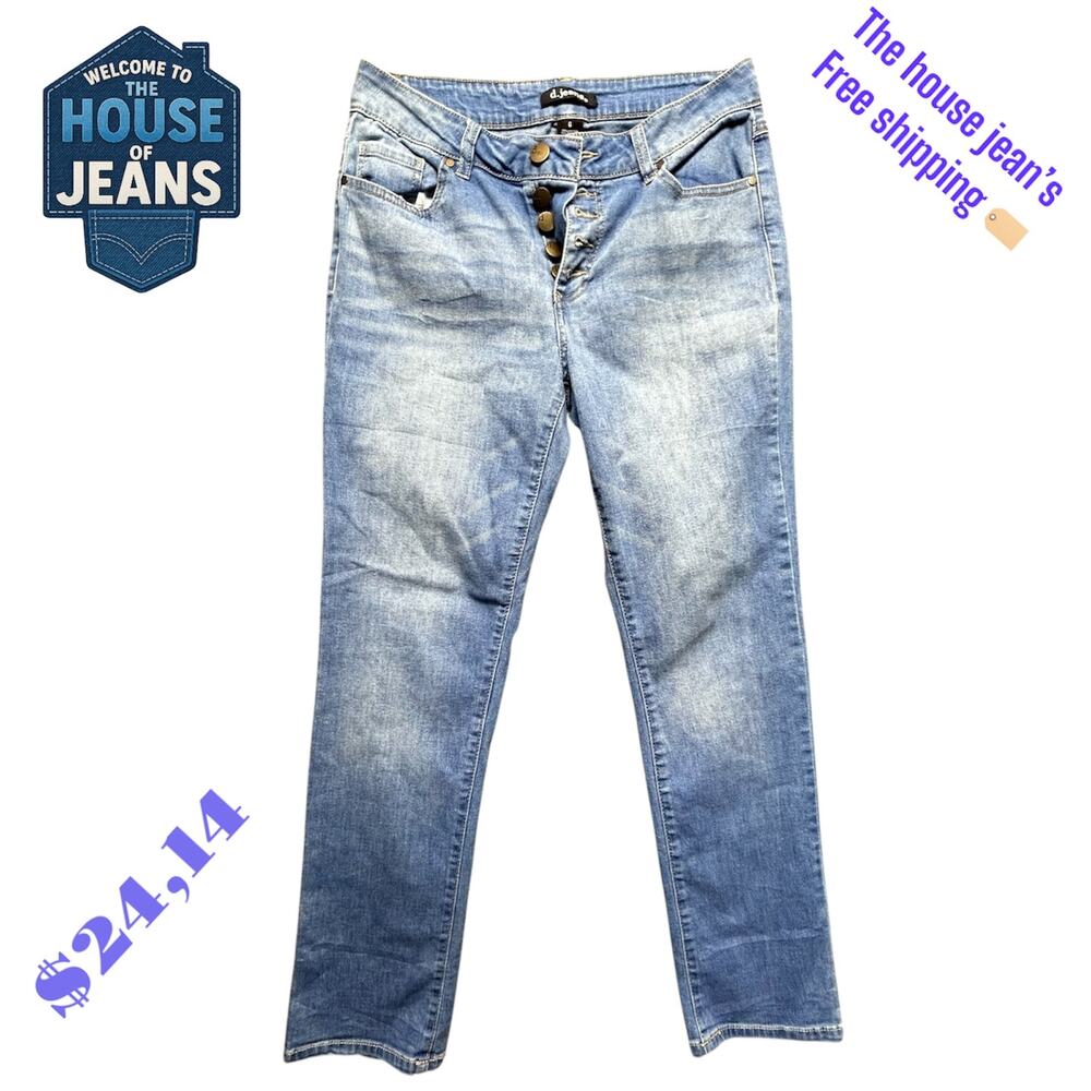 d.jeans Women’s Stretch Blue Denim Jeans Size 6 – Mid Rise Skinny Fit Soft